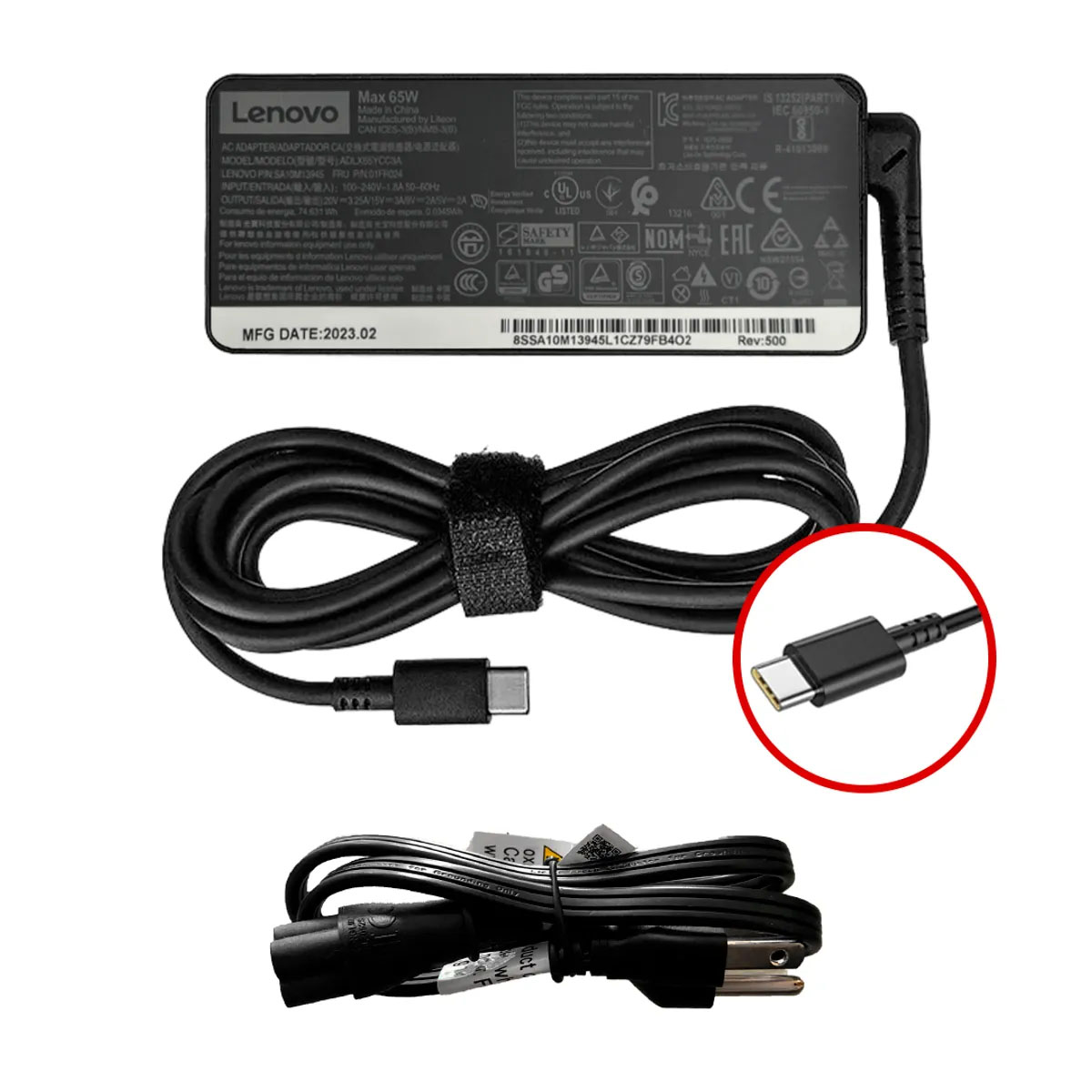 Cargador Lenovo 65W Tipo C Original